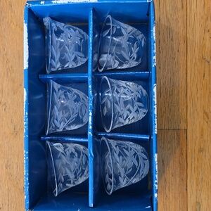 Wheat Etched Pattern Cordial Glassed